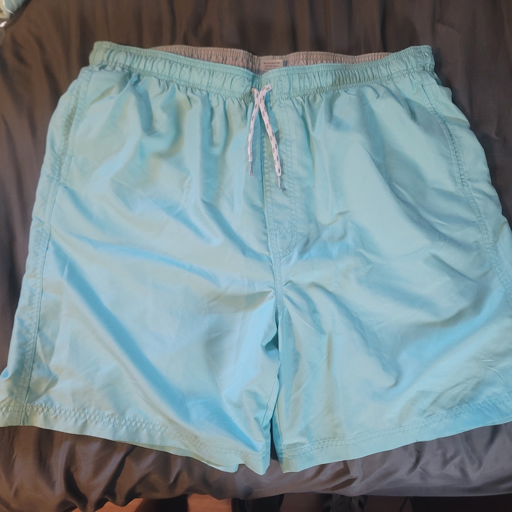 Croft & Barrow Blue Swim Trunks Quick-Drying Elastic Waist